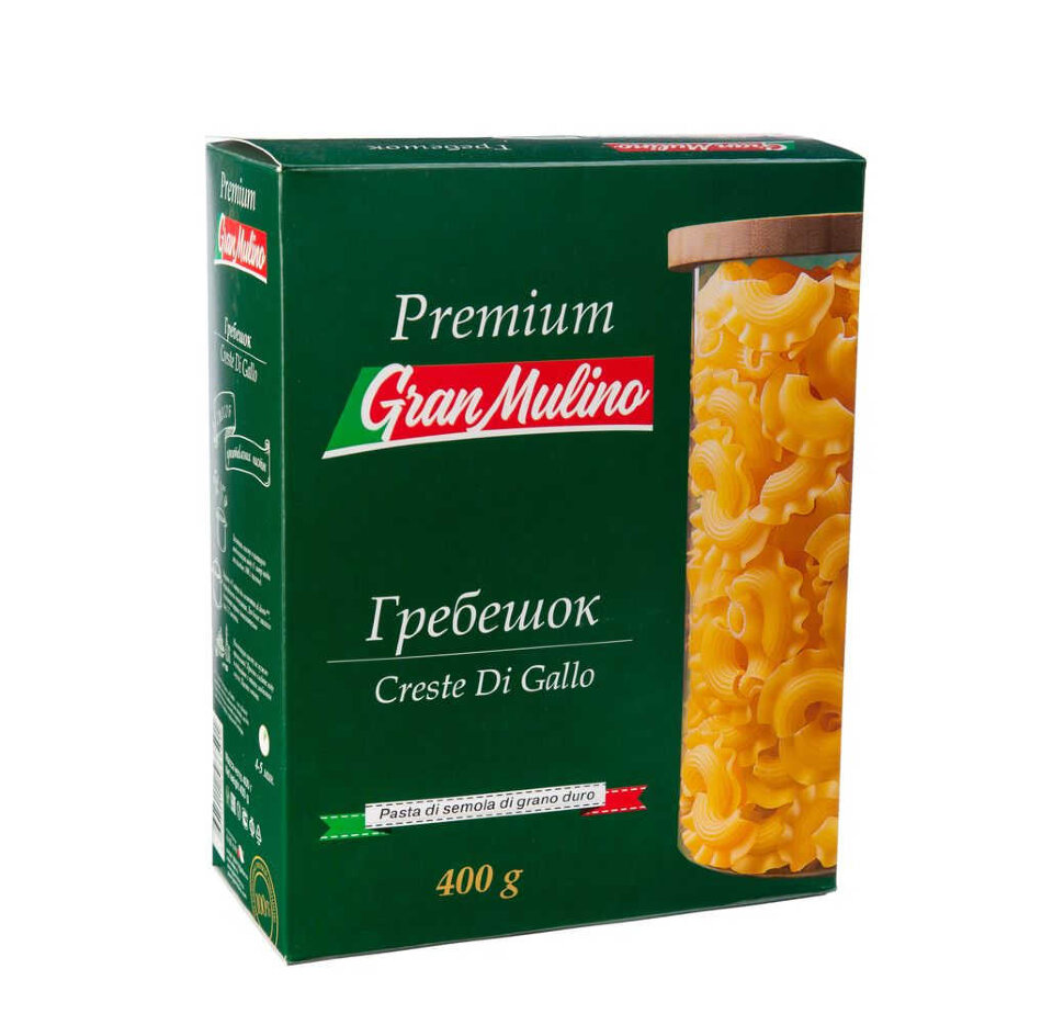 Макароны Granmulino Премиум Гребешок  400г КВАНТ 5 шт