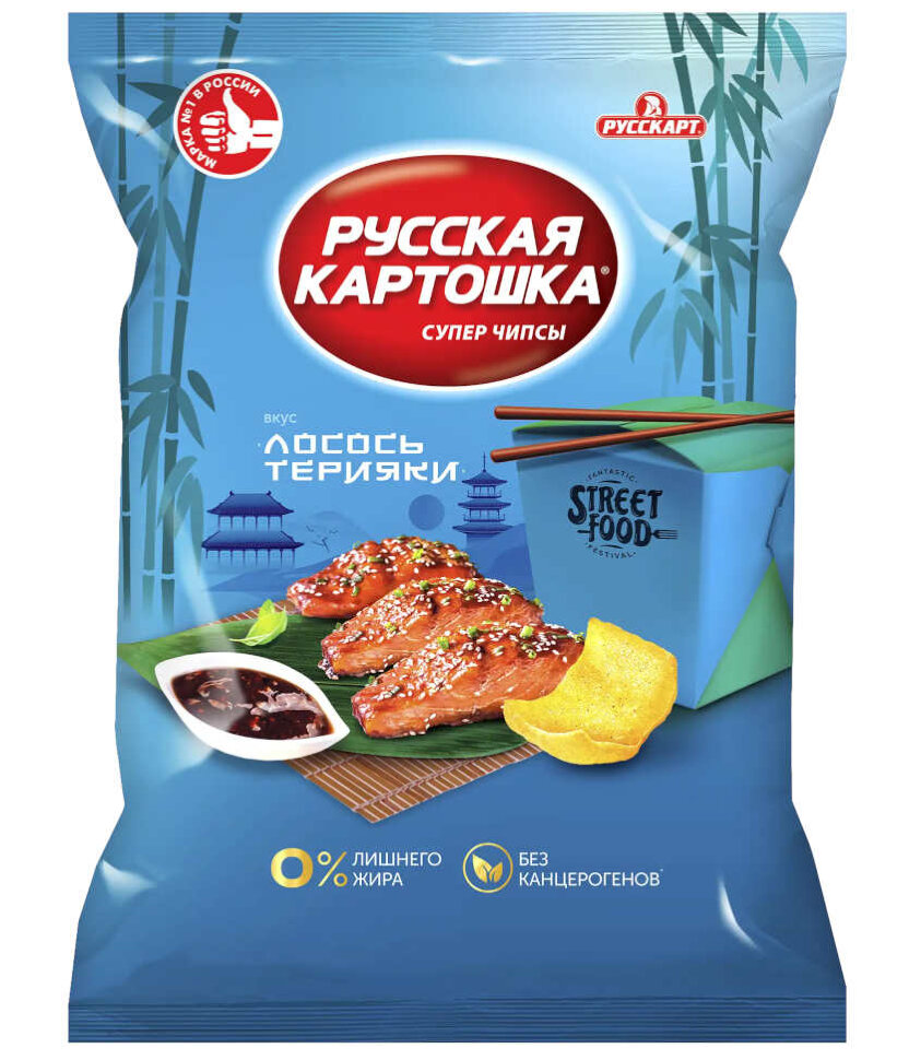Чипсы Русская Картошка со вкусом  Лосось терияки 105 г 