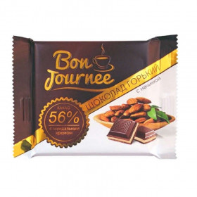 Шоколад горький BON JOURNEE с начинкой минд. крем 80гр.