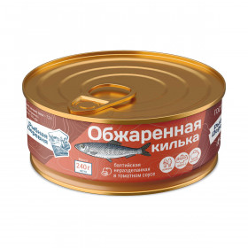 Килька балтийская неразделанная обжаренная в томатном соусе банка № 3  240 г