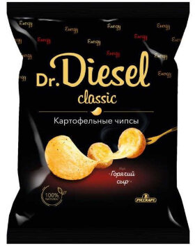 Чипсы Dr. Diesel со вкусом горячий сыр 120 г 