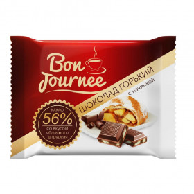 Шоколад горький BON JOURNEE с начинкой со вкусом Яблочного штруделя 80гр.