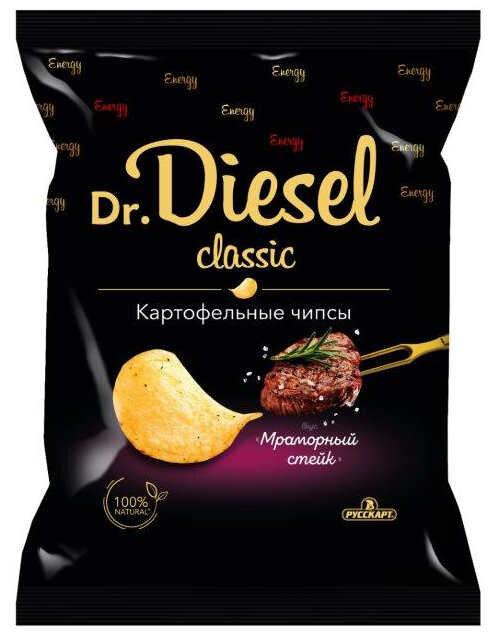 Чипсы Dr. Diesel со вкусом мраморный стейк 120 г